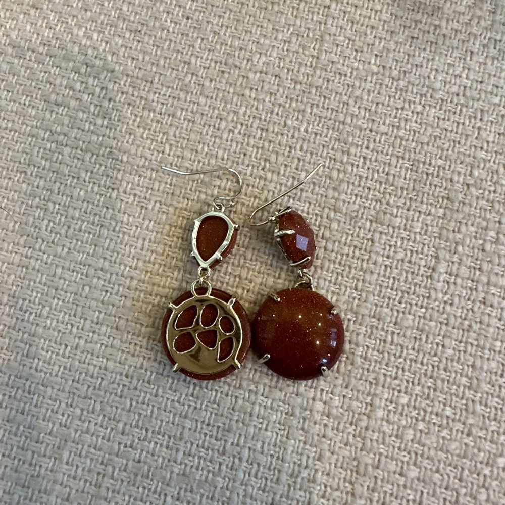 Unique Kendra Scott brown circle earrings